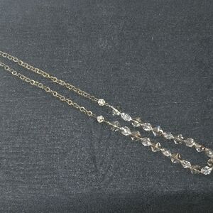LOFT Gold Necklace with Clear Beads